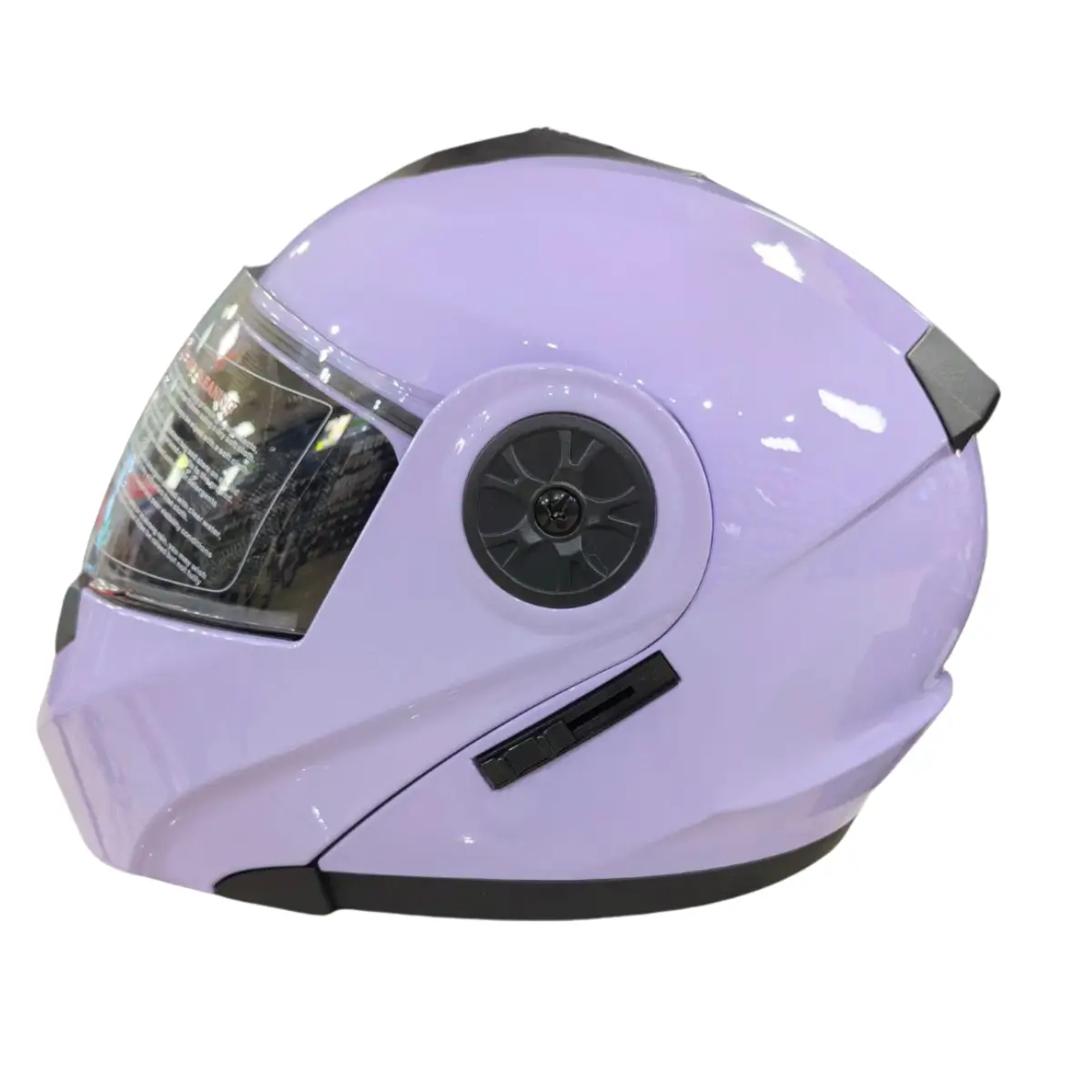 Fioletowy hełm FGN z boku