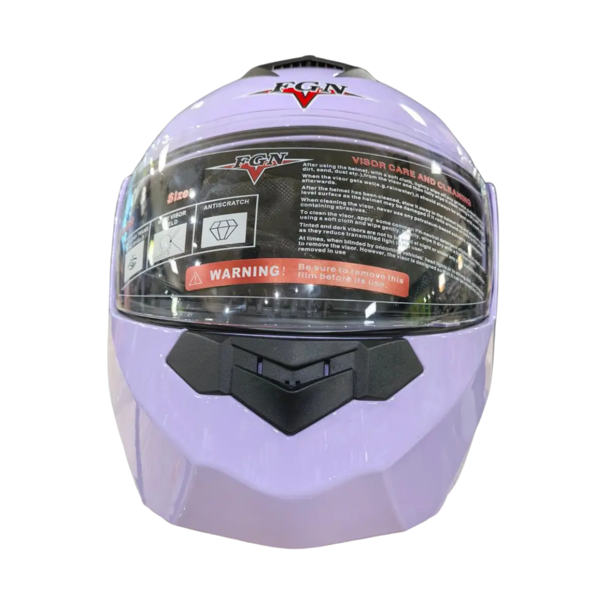 Fioletowy kask motocyklowy Fgn