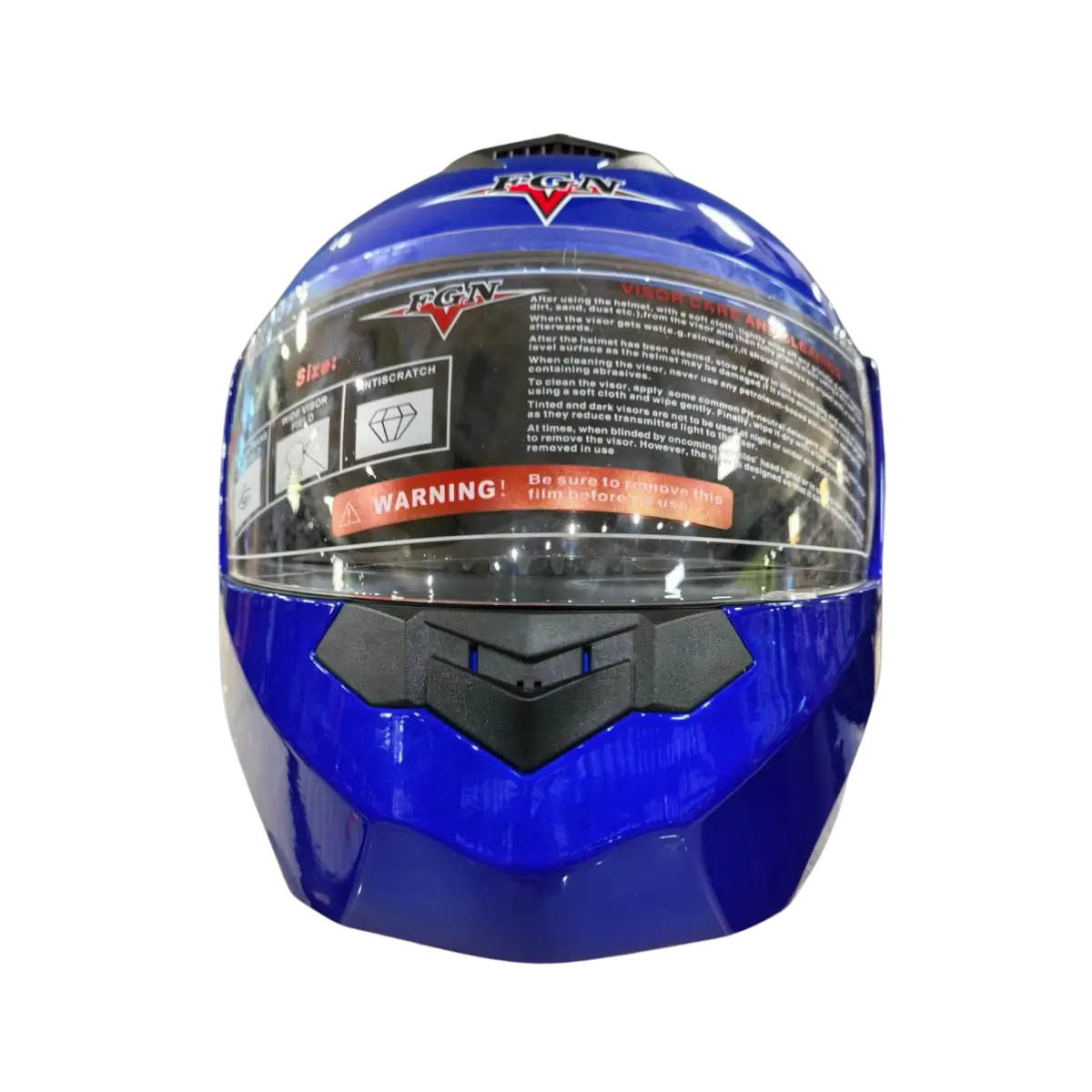 Niebieski kask motocyklowy Fgn