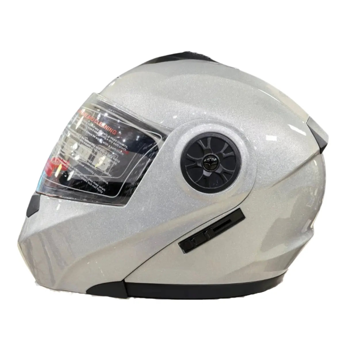 Srebrny hełm FGN, widok z boku