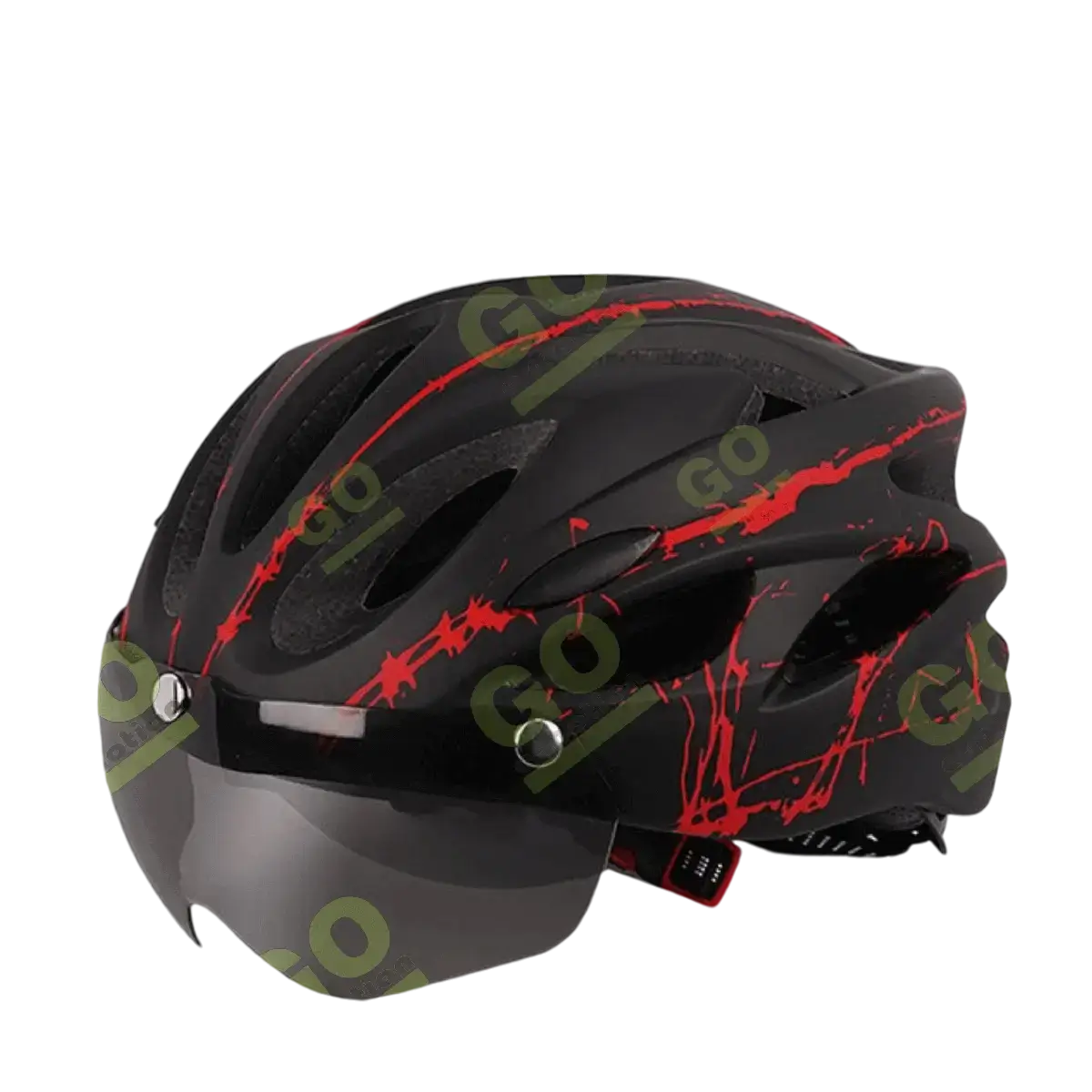 Kask z goglami magnetycznymi - czarny z czerwonym