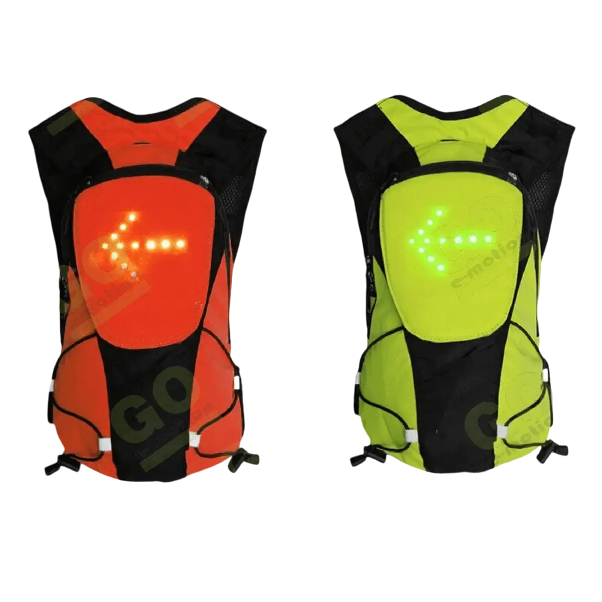 Plecak z kierunkowskazami LED i pilotem