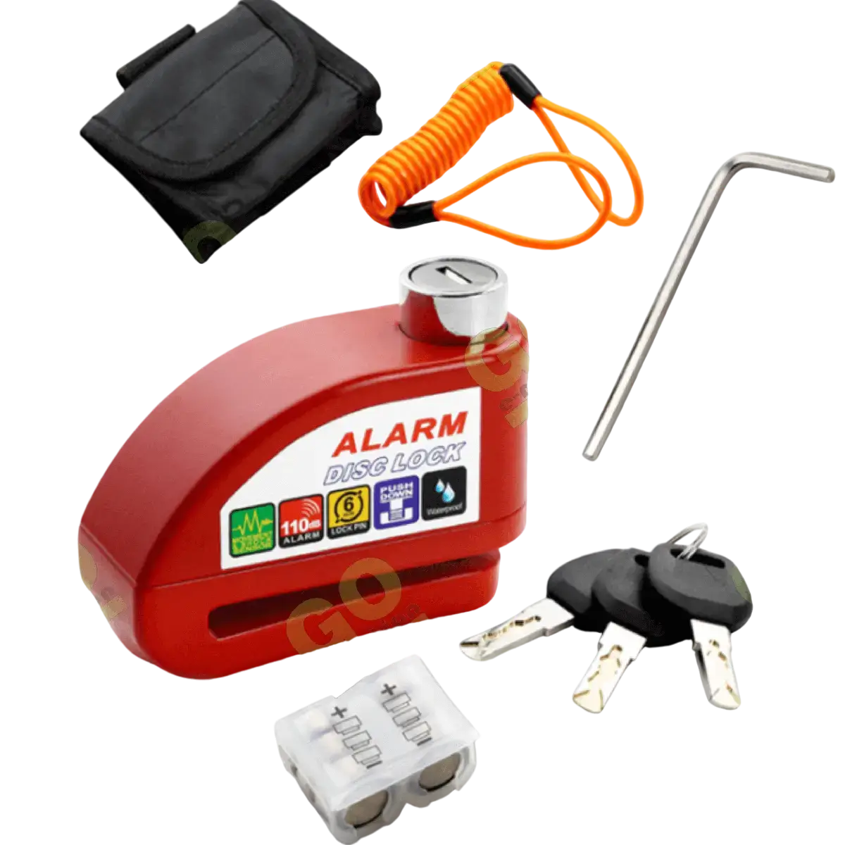 Wodoodporna kłódka tarczowa z alarmem, drutem i torbą
