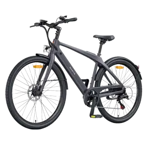 Rower elektryczny Engwe N1 Air w kolorze grafitowym, widok z przodu pod kątem