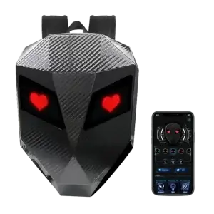 Plecak motocyklowy Loy Eyes z czarnymi oczami i diodami LED